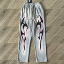 Calça Hellstar Grey Future Flame Sweatpants - Encomenda