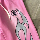 Calça Hellstar Flame Sweatpants Pink/Silver - Encomenda