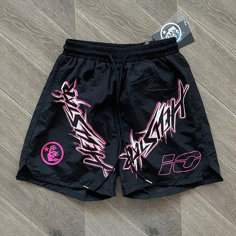 Hellstar Waxed Nylon Athletic Shorts Black - Encomenda