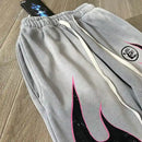 Calça Hellstar Grey Future Flame Sweatpants - Encomenda