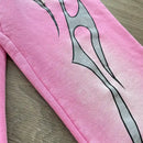 Calça Hellstar Flame Sweatpants Pink/Silver - Encomenda