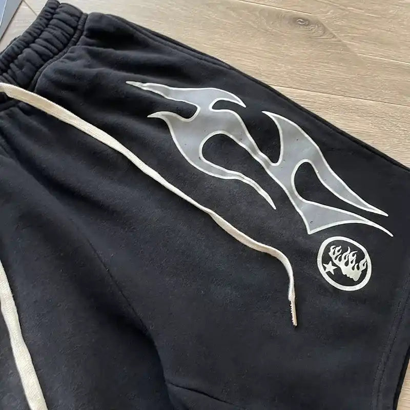 Hellstar Flame Shorts Black - Encomenda