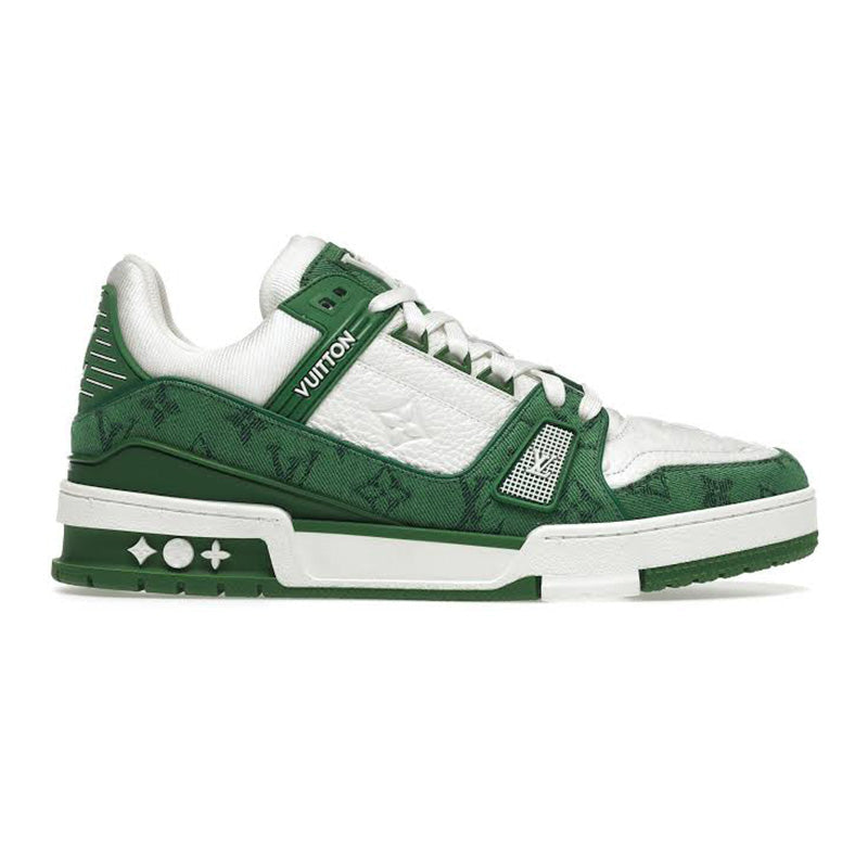 Louis Vuitton Trainer Green Monogram Denim White - Encomenda