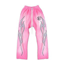 Calça Hellstar Flame Sweatpants Pink/Silver - Encomenda