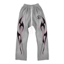 Calça Hellstar Grey Future Flame Sweatpants - Encomenda