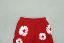 Shorts Denim Tears The Cotton Wreath Vermelho - Encomenda