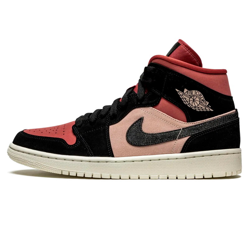 Tênis Air Jordan 1 Mid Feminino "Canyon Rust" Rosa / Preto - Encomenda
