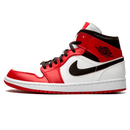 Tênis Air Jordan 1 Mid Feminino "Chicago White Heel" Vermelho / Branco - Encomenda