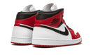 Tênis Air Jordan 1 Mid Feminino "Chicago White Heel" Vermelho / Branco - Encomenda