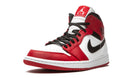 Tênis Air Jordan 1 Mid Feminino "Chicago White Heel" Vermelho / Branco - Encomenda