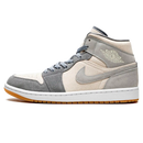 Tênis Air Jordan 1 Mid Masculino "Coconut Milk Particle Grey" Cinza - Encomenda