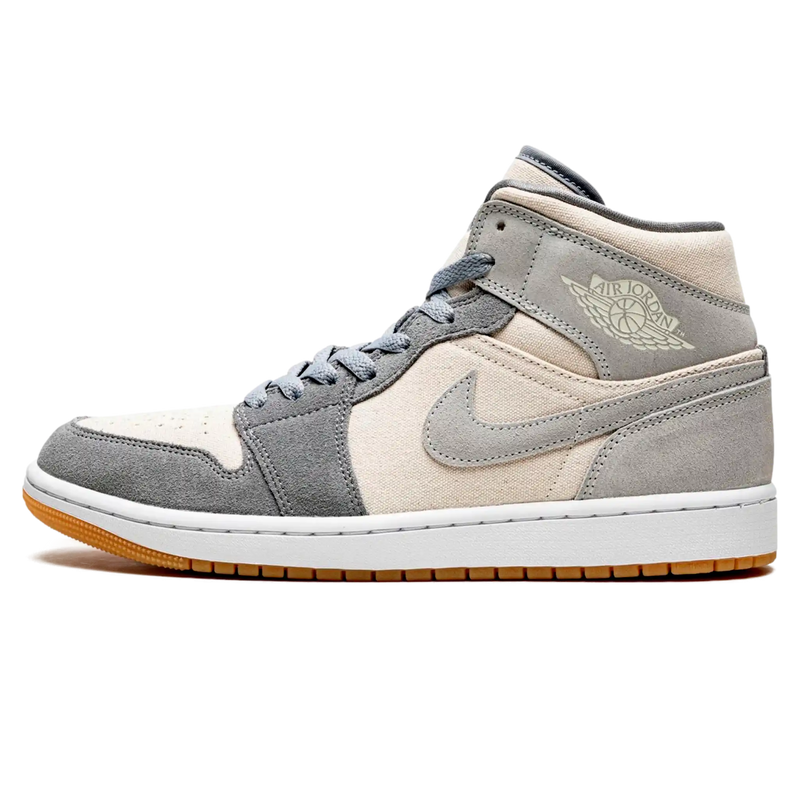 Tênis Air Jordan 1 Mid Masculino "Coconut Milk Particle Grey" Cinza - Encomenda