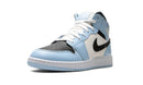 Tênis Air Jordan 1 Mid Feminino "Ice Blue" Azul / Branco - Encomenda