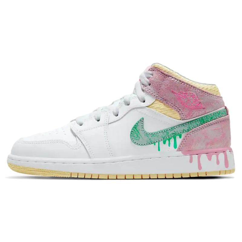 Tênis Air Jordan 1 Mid Feminino "Paint Drip" - Encomenda
