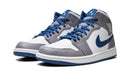Tênis Air Jordan 1 Mid Masculino "True Blue" Cinza / Azul - Encomenda