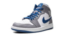 Tênis Air Jordan 1 Mid Masculino "True Blue" Cinza / Azul - Encomenda