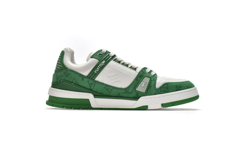Louis Vuitton Trainer Green Monogram Denim White - Encomenda