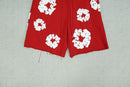 Shorts Denim Tears The Cotton Wreath Vermelho - Encomenda
