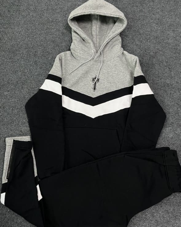 Conjunto Trapstar V Stripe Hoodie Tracksuit Black - Encomenda