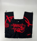 Calça Minus Two Cargo Preto/Vermelha - Encomenda