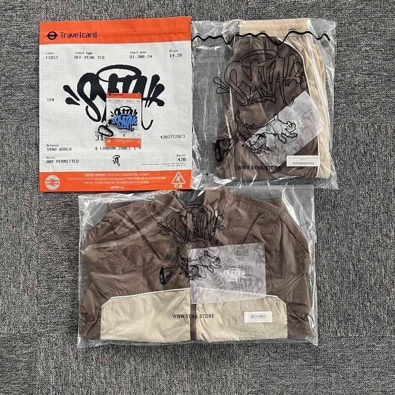 Conjunto Synaworld 'Syna Logo' Shell Marrom/Bege - Encomenda