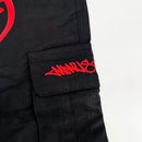 Calça Minus Two Cargo Preto/Vermelha - Encomenda