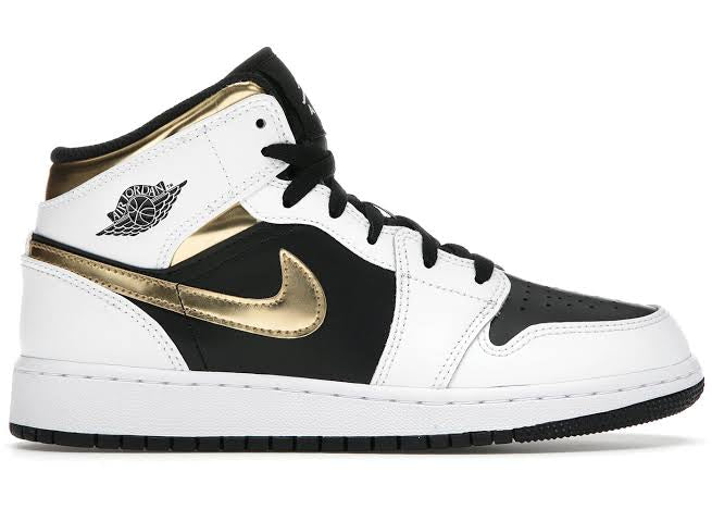 Jordan 1 Mid White Gold Black - Encomenda
