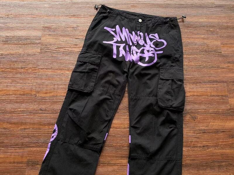 Calça Minus Two Cargo Preto/Roxa - Encomenda
