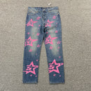 Calça Jeans Sp5der Pink Stars - Encomenda