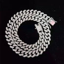 Corrente Prata Cuban Ice Cravejada - Encomenda