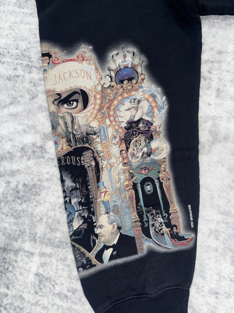 Supreme Michael Jackson タイムセール Moletom Michael Jackson x Supreme Dangerous Jaqueta Zip Up Black FW25-