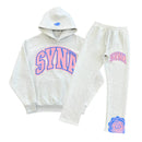 Conjunto Syna World College Logo Cinza/Rosa - Encomenda