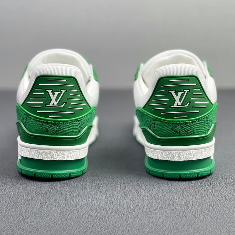Louis Vuitton Trainer Green Monogram Denim White - Encomenda