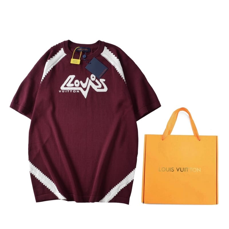Camiseta Louis Vuitton Short-Sleeved Cotton Intarsia Crewneck - Encomenda
