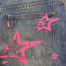 Calça Jeans Sp5der Pink Stars - Encomenda