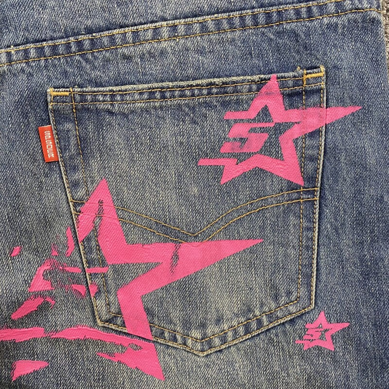 Calça Jeans Sp5der Pink Stars - Encomenda