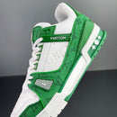 Louis Vuitton Trainer Green Monogram Denim White - Encomenda