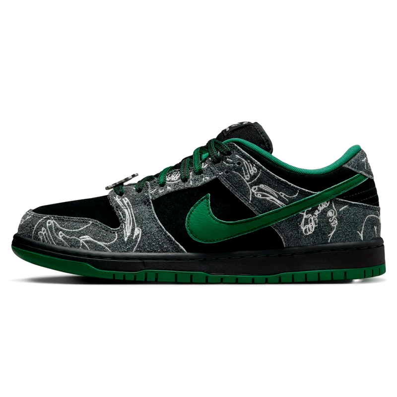 Tênis Nike Dunk Low SB "There Skateboards" Preto / Verde - Encomenda