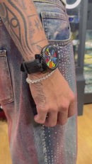 Relógio Gaga Milano Preto 44MM Emborrachado - Pronta Entrega