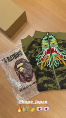 Jaqueta Bape X Clot Shark Camo Relaxed Full Zip - Pronta Entrega