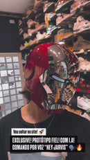 Capacete Mark 5 Homem de Ferro Inteligente Comando De Voz Jarvis Escala 1/1 Marvel Auto King - Pronta Entrega